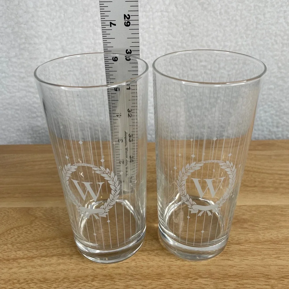 Set of 2 Vintage Etched‎ Monogram 